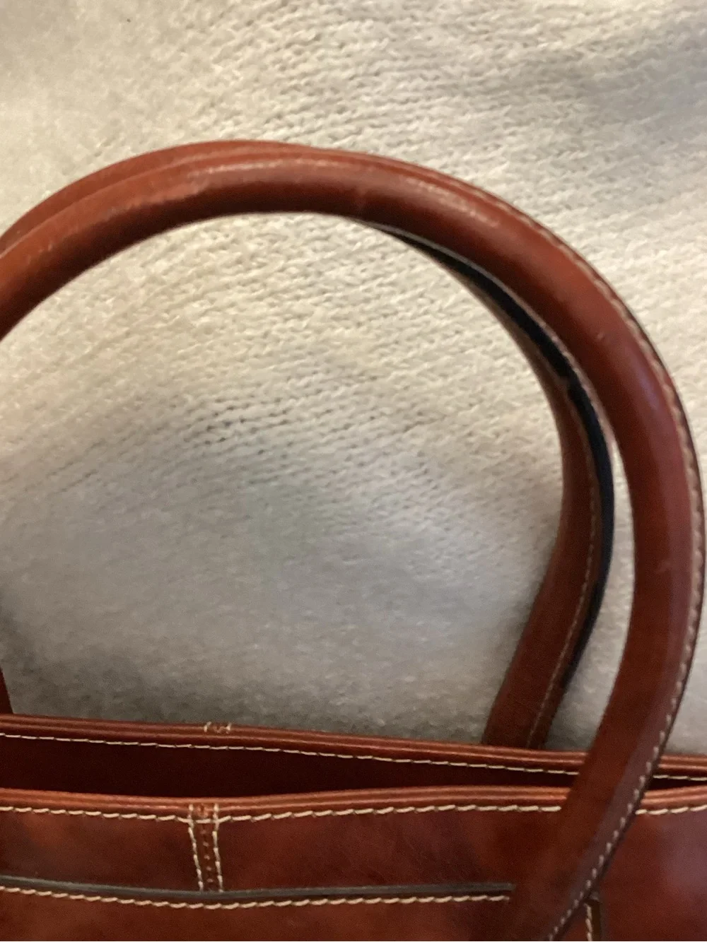 Vera Pelle Brown Italian Leather  Briefcase/Shoulder/Lap Top Bag